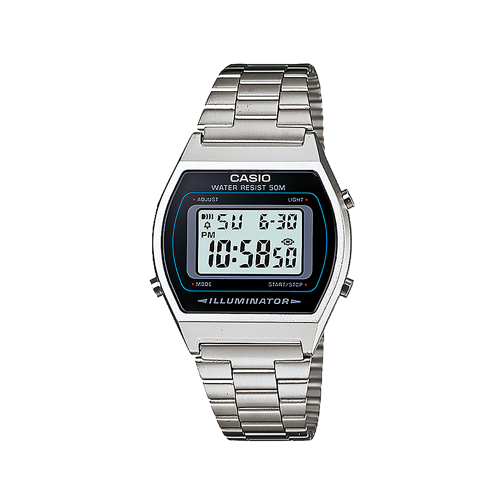 【CASIO 卡西歐】B640WD-1A 時尚復古 星期日期 多功能 LED 酒桶型 中性 銀 電子錶 手錶