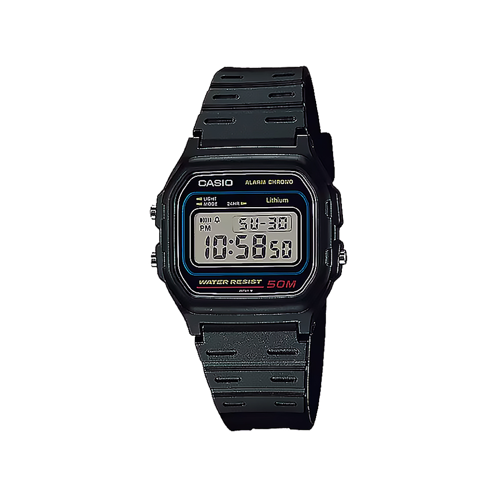 【CASIO 卡西歐】W-59 自動日曆 日期星期 碼錶鬧鈴 輕鬆休閒 學生當兵 電子錶 手錶 33mm