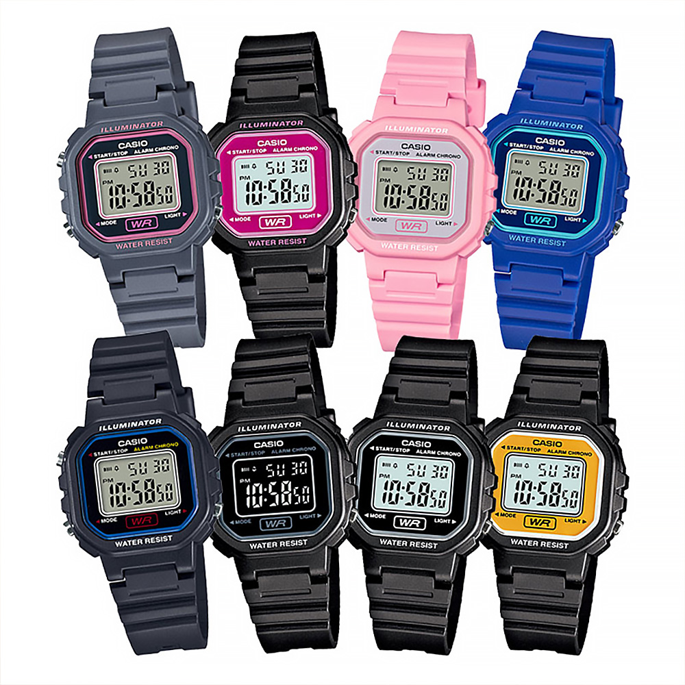 【CASIO 卡西歐】 LA-20WH LA20WH 小巧方形 多色選擇 液晶顯示電子錶 當兵 考試 手錶