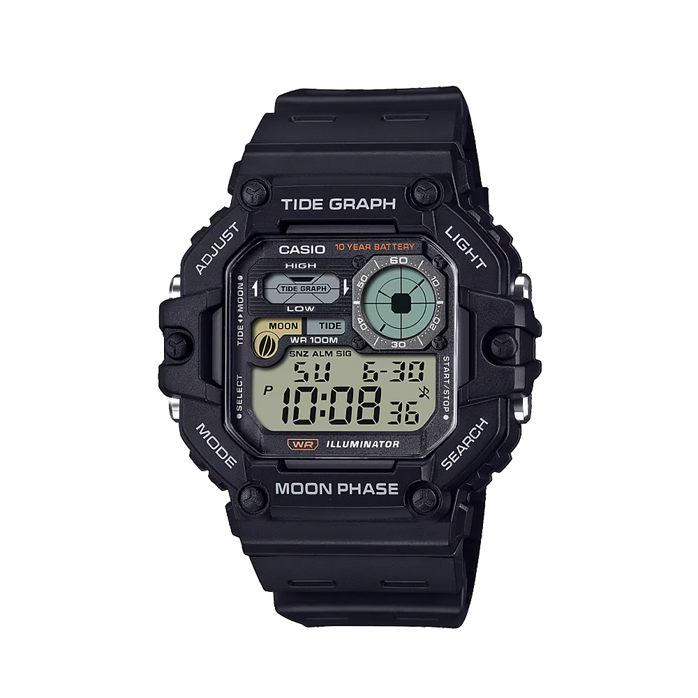 【CASIO 卡西歐】 WS-1700H-1A 數位休閒 月相潮汐 海上運動 電子錶 重型手錶 48.6mm