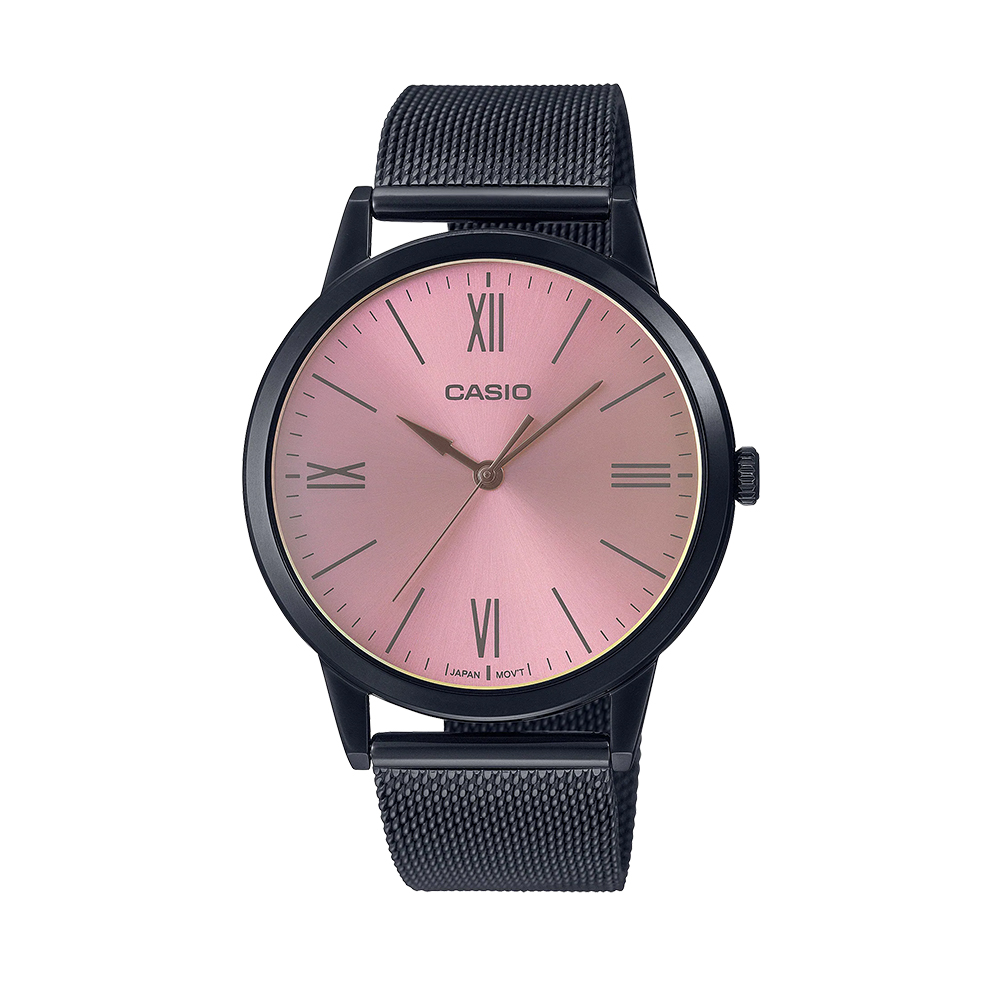 【CASIO 卡西歐】MTP-E600MB 流線 精緻時尚 網格帶 腕錶 手錶 41mm