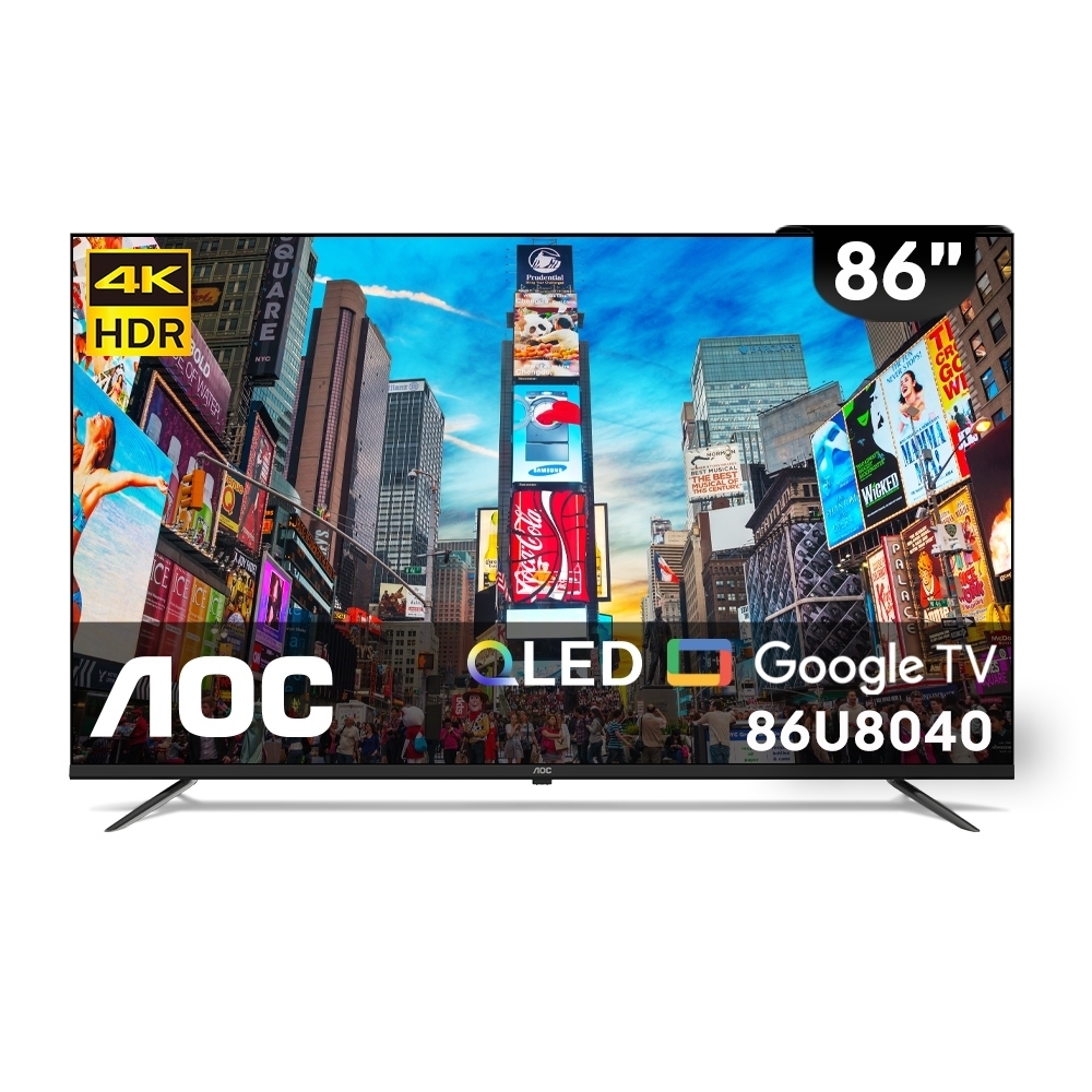 AOC美國【86U8040】86吋4K QLED連網Google TV連網智慧顯示器(無安裝)