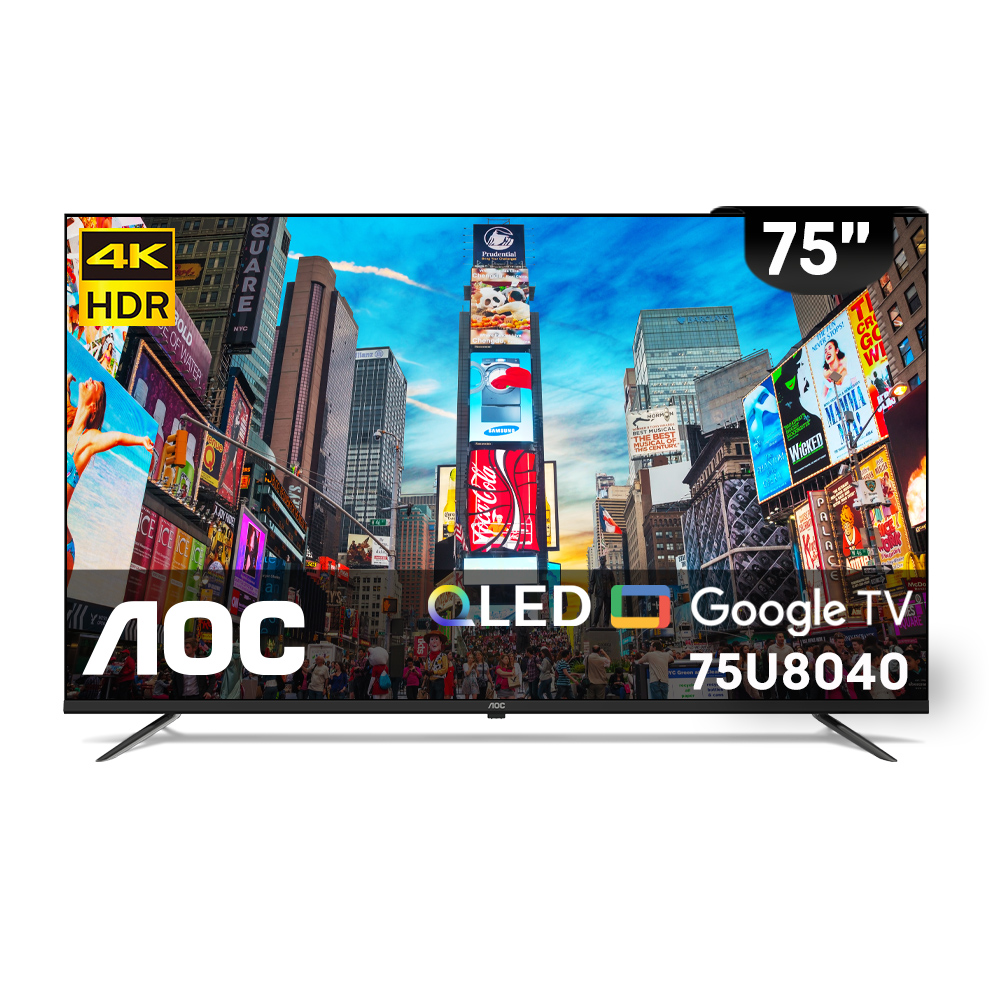 AOC 75型 4K QLED Google TV 智慧顯示器 75U8040(含基本安裝)