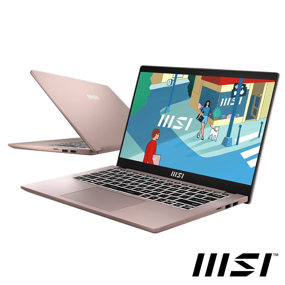 MSI微星 Modern 14 C13M-887TW 粉(i7-1355U/16G/1TB SSD/W11/14)筆電