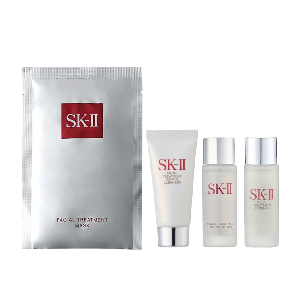 外出必備【SK-II】保養旅行組 公司貨 (潔面乳+化妝水+青春露+面膜) #99購物節